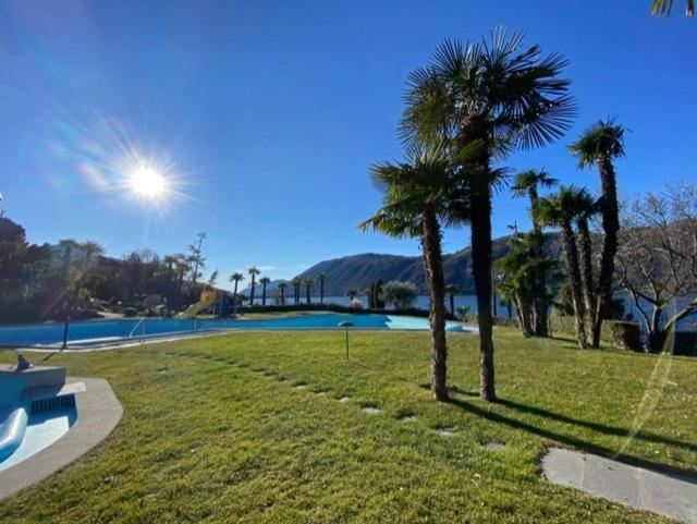 Luganersee, Pool, Strand, Parkplatz, Suite Bissone Exterior photo